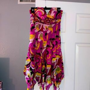 Sue Wong 100% silk Y2K cocktail dress 🌸